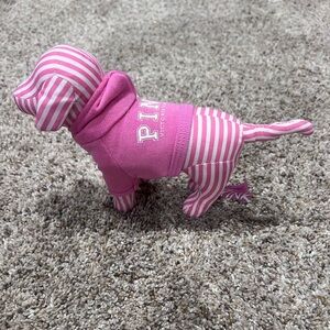 PINK Victoria's Secret Pink and White Dog with Hoodie